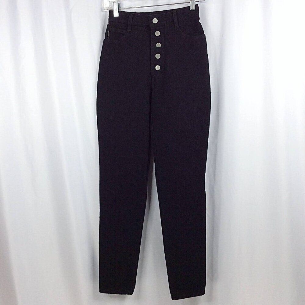 Vintage BONGO 90s Button Fly‎ High Waist Jeans Size 3 Black Tapered Y2K